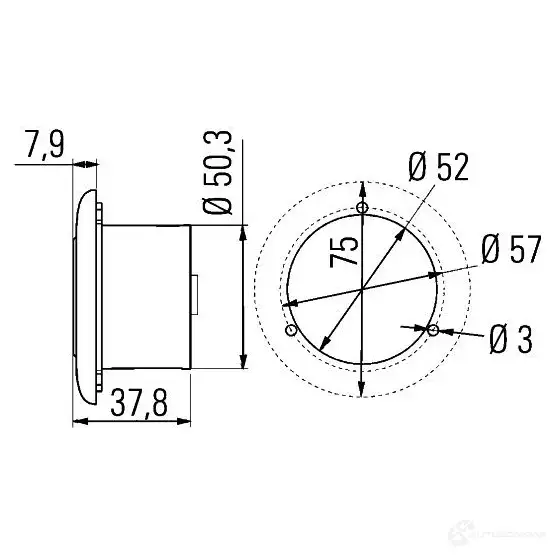 Подсветка салона HELLA W76DRXQ 14903 2JA 344 040-721 Sp otLED изображение 1