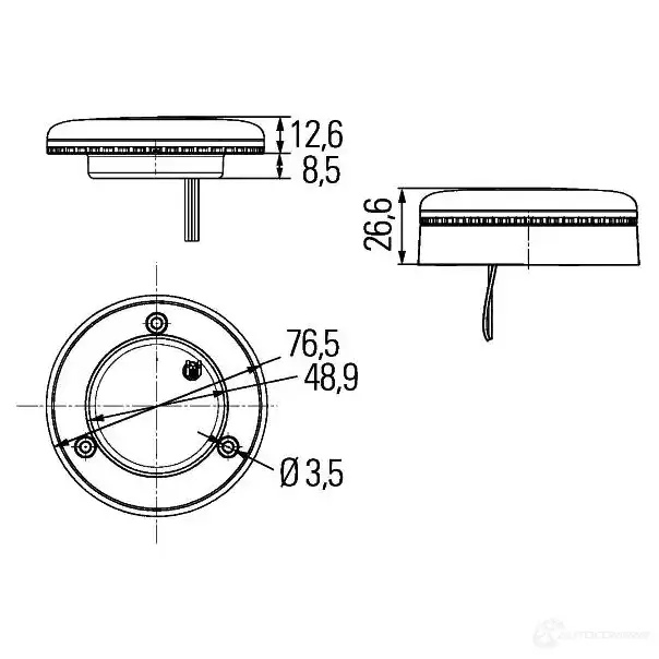 Внутреннее освещение HELLA 2ja344599301 HighPower SpotLED ZX77SQ 14933 изображение 1