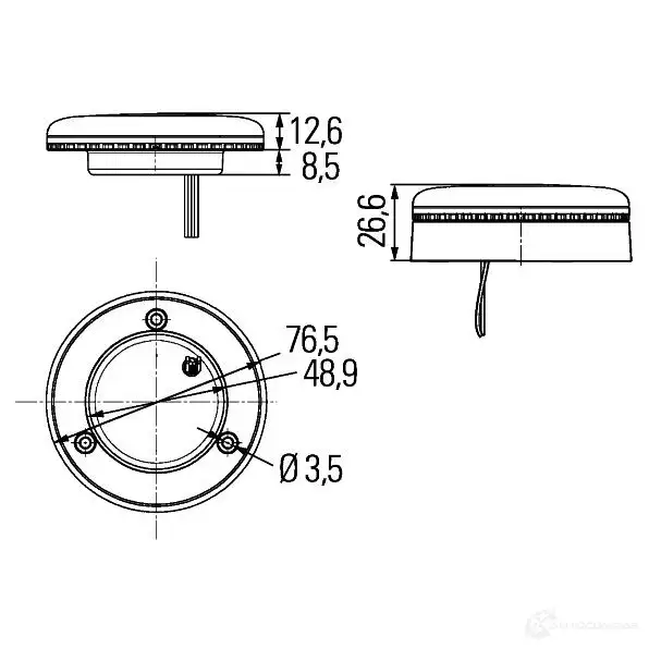 Внутреннее освещение HELLA 2ja344599301 HighPower SpotLED ZX77SQ 14933 изображение 3