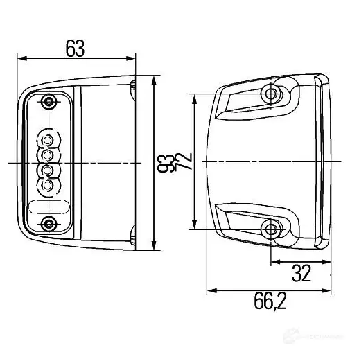 Фонарь подсветки номера HELLA E1 2609 15039 2ka010278081 ASO47 изображение 1
