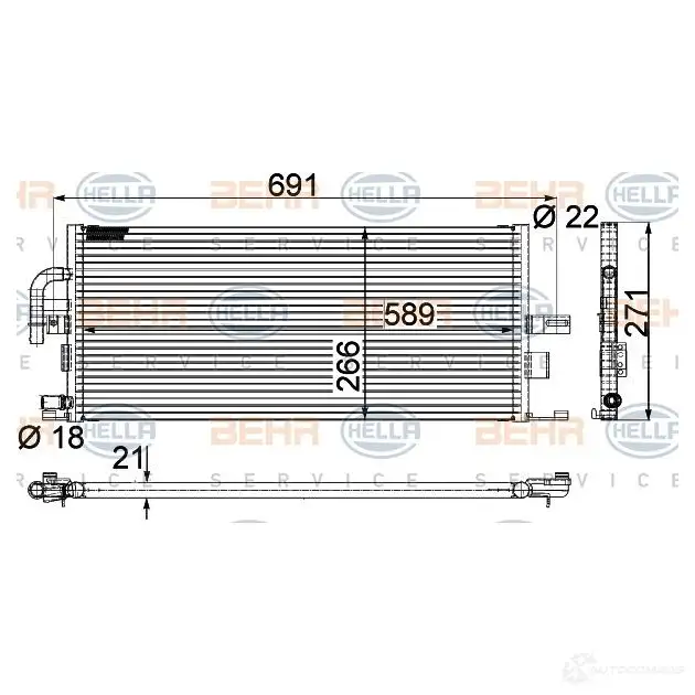 Охладитель промежуточный низкой температуры HELLA _BEHR HELLA SERVICE_ 45832 8mk376718031 POA738A изображение 0