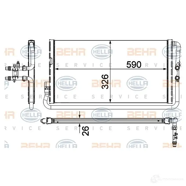 Охладитель промежуточный низкой температуры HELLA 8mk376750791 _BEHR HELLA SERVICE_ ZOBVW 46458