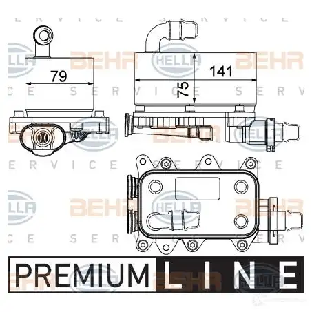 Радиатор АКПП HELLA H2VLE3 8mo376725211 47895 _BEHR HELLA SERVICE_ изображение 0