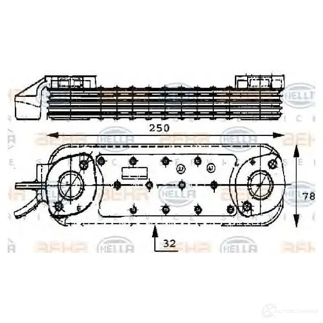 Масляный радиатор двигателя HELLA 8mo376725121 _BEHR HELLA SERVICE_ ZAJ21 47892