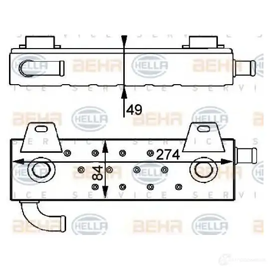 Масляный радиатор двигателя HELLA 8mo376725071 BCVGKL _BEHR HELLA SERVICE_ 47890