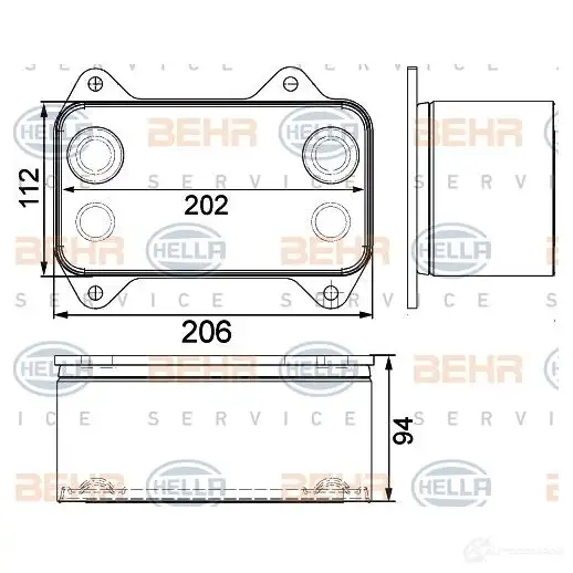 Масляный радиатор двигателя HELLA _BEHR HELLA SERVICE_ 8mo376733424 F7E5D 47966