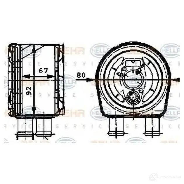 Масляный радиатор двигателя HELLA 47936 Y65837N _BEHR HELLA SERVICE_ 8mo376726171