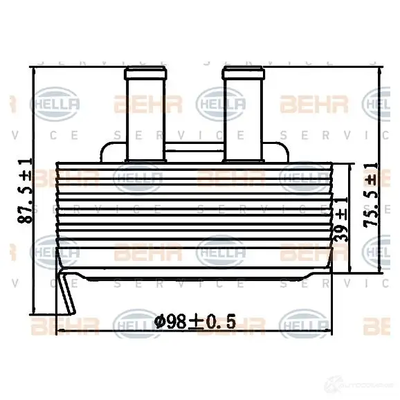 Масляный радиатор двигателя HELLA 48036 _BEHR HELLA SERVICE_ 8mo376797131 SCXK2B изображение 0