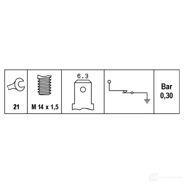 Датчик давления масла HELLA 22435 6ZL 003 259-201 RYPQ7TB 0 65050 изображение 2