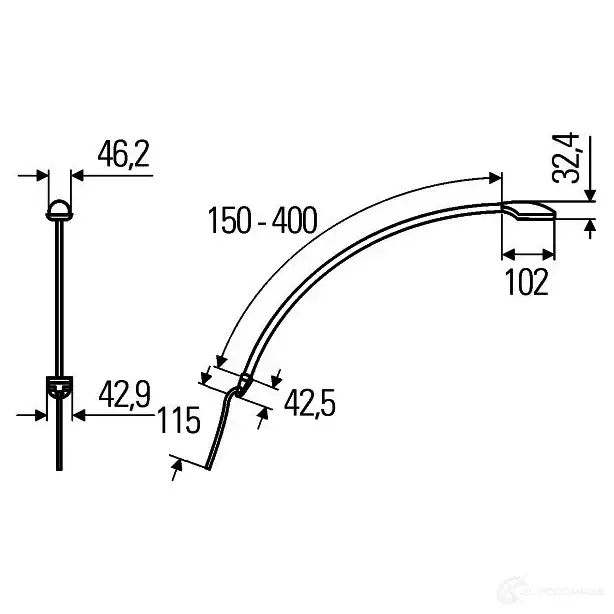 Лампа подсветки салона HELLA 6416386950107 GKRFQ N 2JA 346 720-021 1204211194