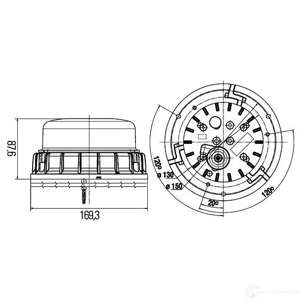 Вращающийся проблесковый маячок HELLA 2xd011557131 T09819C K-LED 2.0 18446 изображение 1