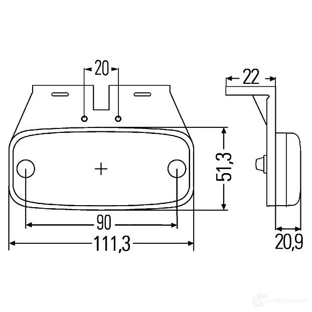 Боковой габаритный фонарь HELLA E24 5881 2ps345600111 QRVTA 15546 изображение 1