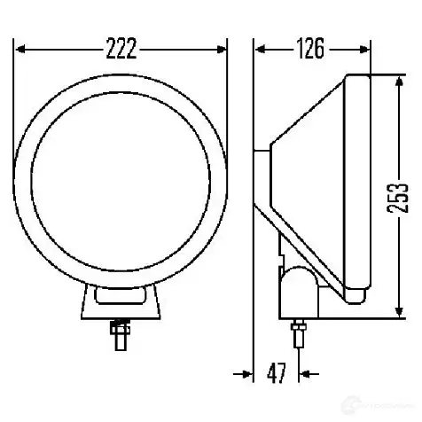 Фара HELLA 015534 12681 E1 44484 1F8 006 800-221 изображение 1