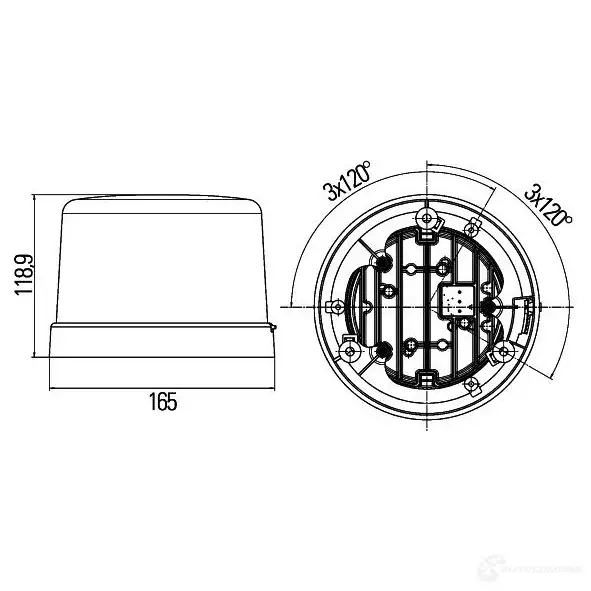 Проблесковый маячок HELLA OYDS6ET 18501 2xd012972121 R ota-LED изображение 1