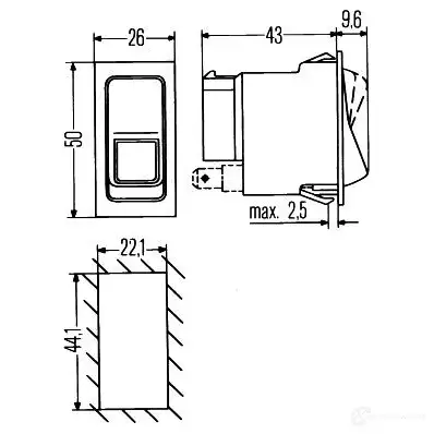 Переключатель HELLA 6fh004570541 EA8 DWS 20178 4082300190229 изображение 1
