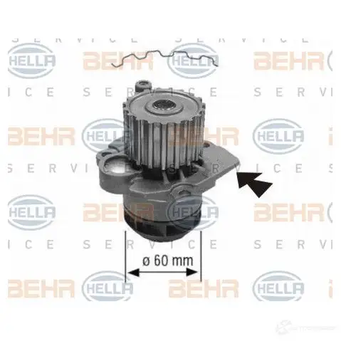 Водяной насос, помпа HELLA H2T5LV _BEHR HELLA SERVICE_ 48304 8mp376801394