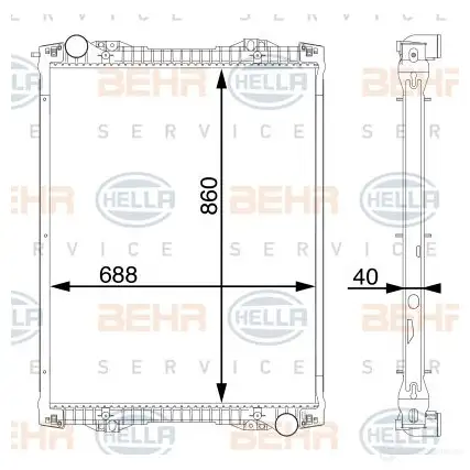 Водяной насос, помпа HELLA 48488 BD00AO _BEHR HELLA SERVICE_ 8mp376802534