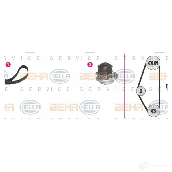 Комплект ремня грм с водяным насосом HELLA LI60U0I 8mp376800831 _BEHR HELLA SERVICE_ 48221