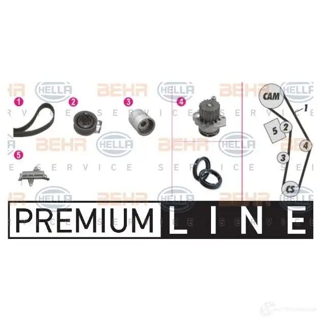 Комплект ремня грм с водяным насосом HELLA _BEHR HELLA SERVICE_ 8mp376809871 49205 PHR3DOX