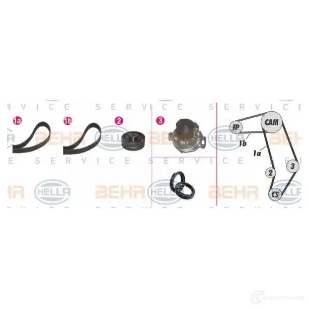 Комплект ремня грм с водяным насосом HELLA YCXNT 8mp376804821 _BEHR HELLA SERVICE_ 48769