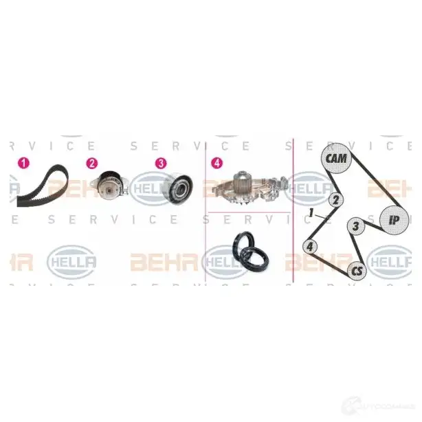 Комплект ремня грм с водяным насосом HELLA C1IS4ZM 8mp376806891 _BEHR HELLA SERVICE_ 48983