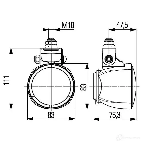 Рабочее освещение HELLA 12855 Y39YIK 1g0996176112 Modul 70 H3 изображение 6