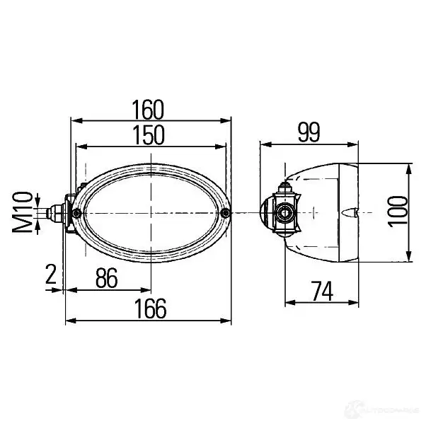 Рабочее освещение HELLA 1ga996161331 Oval 100 13071 Oval 100 FF изображение 7