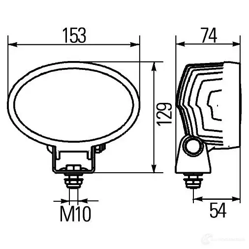 Рабочее освещение HELLA Oval 100 LED KOY8PTF 1ga996661002 13154 изображение 6