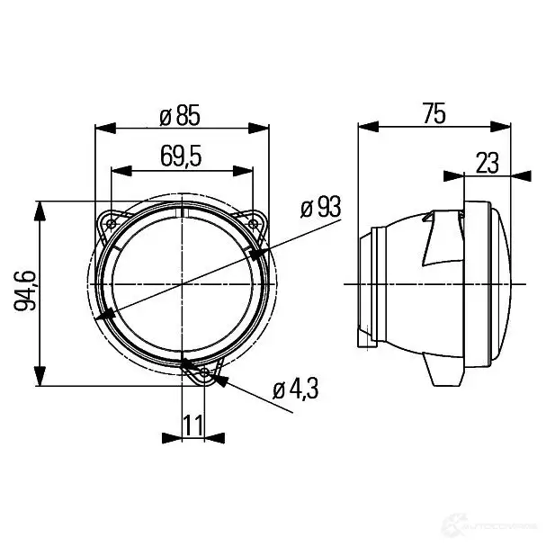 Лампа освещения салона HELLA 12849 1G0 996 176-031 Modul 70 H3 4UMPC7A изображение 7