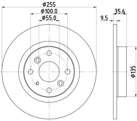 Тормозной диск HELLA 6X 0G7 8DD 355 134-831 1440335527