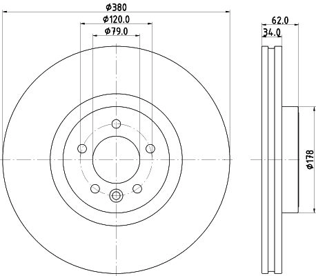 Тормозной диск HELLA T TYIGD 8DD 355 132-951 1440335539