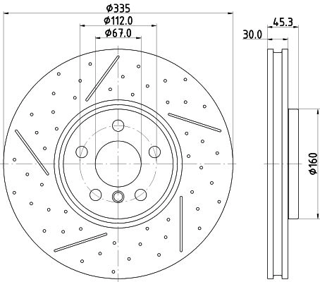 Тормозной диск HELLA AMHNW L 8DD 355 133-091 1440335540