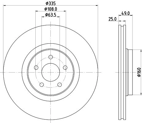 Тормозной диск HELLA 8DD 355 134-631 1440335558 F2B RPK изображение 0