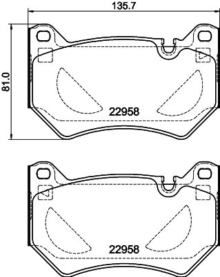 Тормозные колодки дисковые, комплект HELLA 9NH NZK 1439896107 8DB 355 039-511
