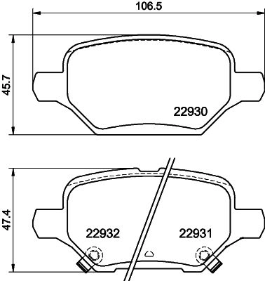 Тормозные колодки дисковые, комплект HELLA 0LD7 AL3 1439896120 8DB 355 040-181
