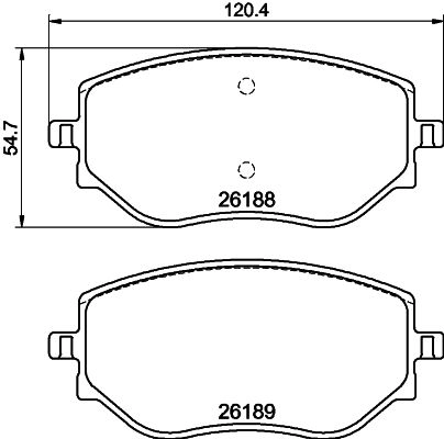 Тормозные колодки дисковые, комплект HELLA 1439896134 A6AX 5 8DB 355 040-541