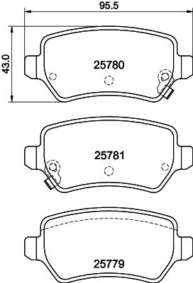 Тормозные колодки дисковые, комплект HELLA 1439896137 MQ SZXS 8DB 355 040-611