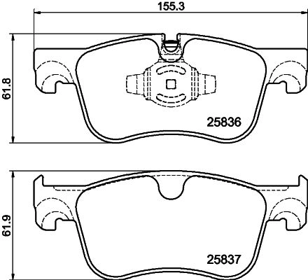 Тормозные колодки дисковые, комплект HELLA 1439896168 91ATK 7 8DB 355 041-091