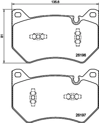 Тормозные колодки дисковые, комплект HELLA 8DB 355 040-151 1439896119 V 1K9V