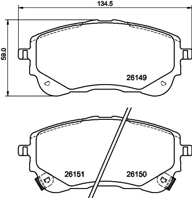 Тормозные колодки дисковые, комплект HELLA 8DB 355 040-191 1439896121 S6PX 0Y