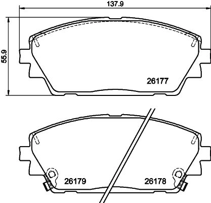 Тормозные колодки дисковые, комплект HELLA 1439896123 NB 1DGL 8DB 355 040-271 изображение 0