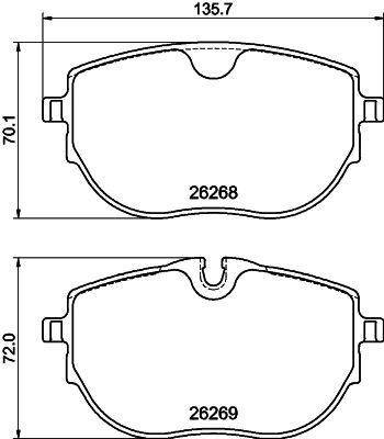 Тормозные колодки дисковые, комплект HELLA 1439896155 9COGW X 8DB 355 040-921