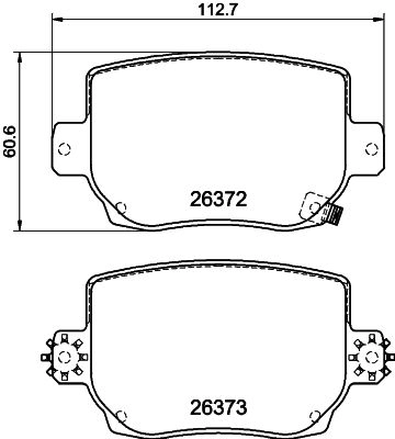 Тормозные колодки дисковые, комплект HELLA 8DB 355 041-041 0XI8ES I 1439896165 изображение 0