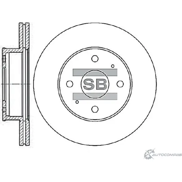 Тормозной диск SANGSIN 61 ADN 1422787076 SD1004