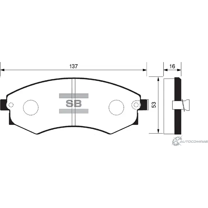 Тормозные колодки дисковые SANGSIN SP1054-F 6O5DAR 8 1420575616 изображение 0