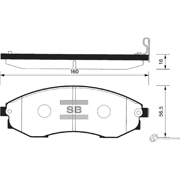 Тормозные колодки дисковые SANGSIN SP1083 O DGAOF 1422789904