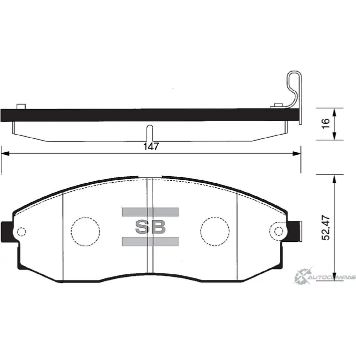 Тормозные колодки дисковые SANGSIN 1422787107 SP1100 4YHU U