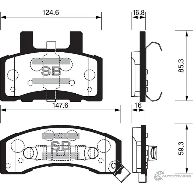 Тормозные колодки дисковые SANGSIN 1422785728 SP1288 26BLY 9