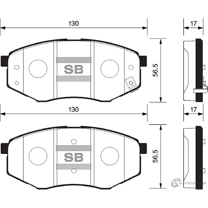 Тормозные колодки дисковые SANGSIN U1V 8QS8 1420939850 SP1374