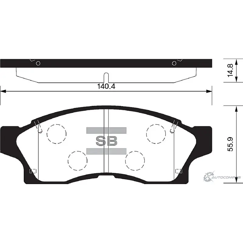 Тормозные колодки дисковые SANGSIN SP1465 B6 RBU 1422790043